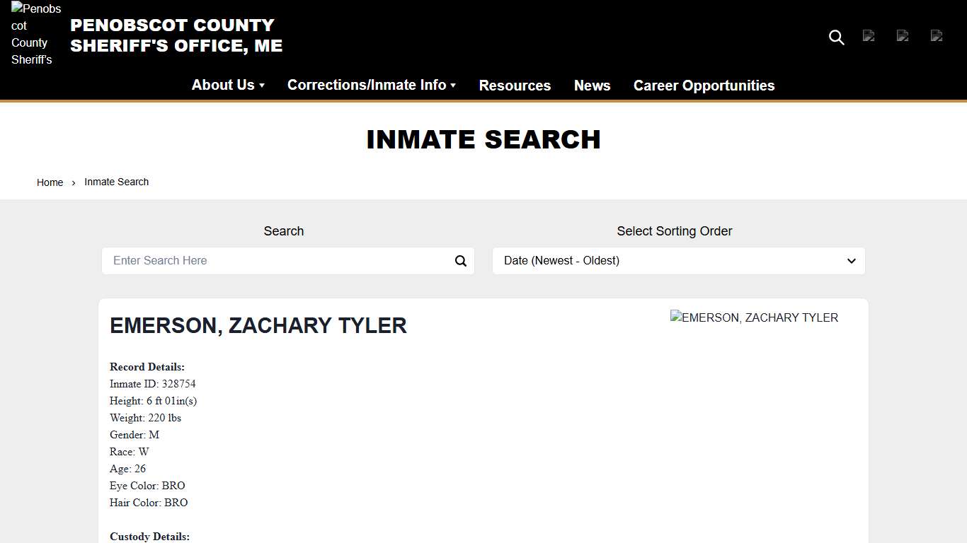 Inmate Search | Penobscot County Sheriff’s Office